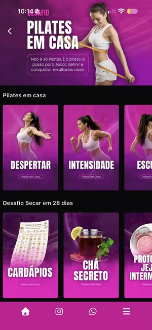 Aplicativo com as aulas do Pilates em Casa
